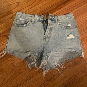 BDG high rise jean shorts light wash